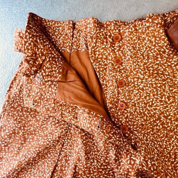 Jonathan Simkhai Lillian Shorts Size 8 Linen Blend in Cayenne Abstract Floral - Picture 3 of 15